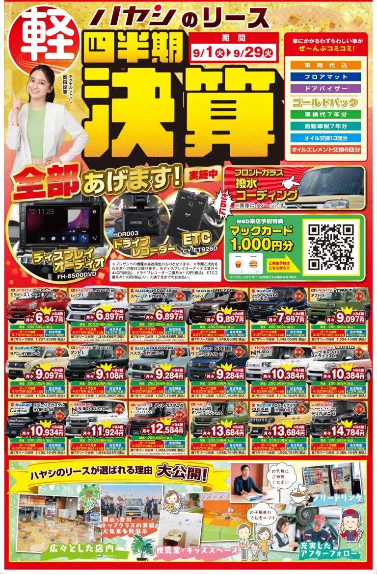 ハヤシのリース！四半期決算！