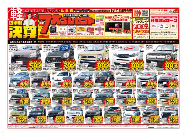 四半期決算！最大7大プレゼント！