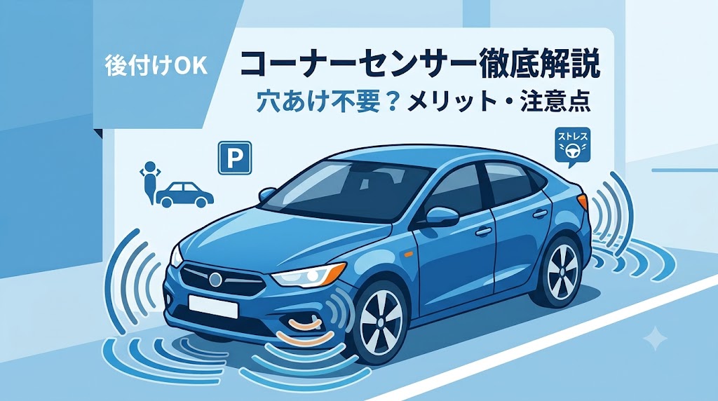 コーナーセンサーとは？穴あけ不要で後付けできる？メリットや注意点も解説