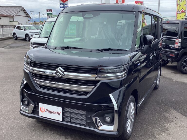 スズキ スペーシア カスタム HYBRID GS 届出済未使用車 中古車 走行距離4km 179.9万円 ブルーイッシュブラックパール3 車台番号813
