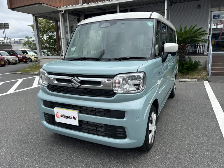 スズキ スペーシア ハイブリッドX 中古車 走行距離8,098km 159.9万円 オフブルーメタリック/ソフトベージ 車台番号323