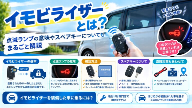 イモビライザーとは？点滅ランプの意味やスペアキーについてもまるごと解説