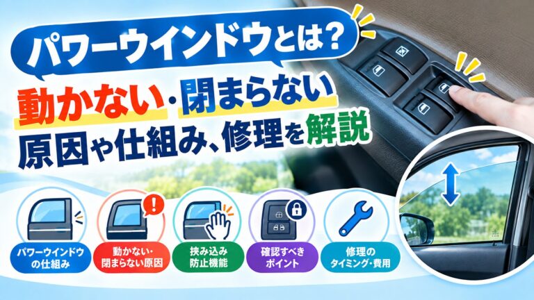 パワーウインドウとは？動かない・閉まらない原因や仕組み、修理を解説