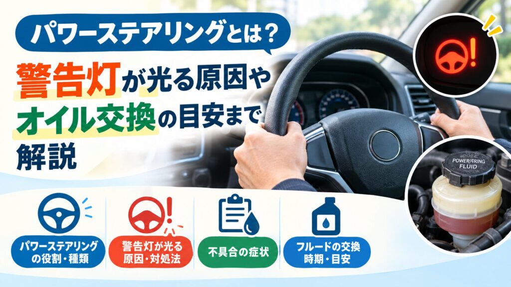 パワーステアリングとは？警告灯が光る原因やオイル交換の目安まで解説